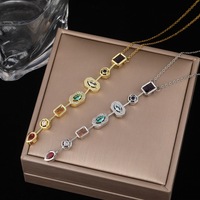 Collar con Colgante de Piedra de Chakra, Superventas, para Hombre y Mujer, Joyería Boho, Regalo, Collar de Acero Inoxidable con Incrustaciones de Cristal de los Siete Chakras