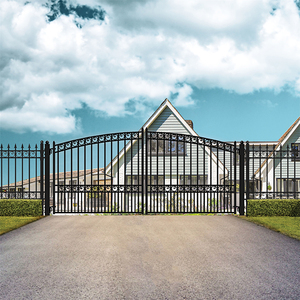 China Factory House Outdoor Entrance Metal Steel Pipe Main Door <strong>Gates</strong> Custom <strong>Latest</strong> <strong>Design</strong> Luxury Wrought Iron <strong>Grill</strong> Double <strong>Gate</strong> - Product Image 2