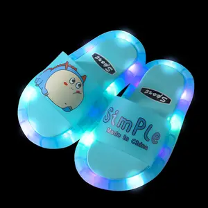 2023 Cartoon Children's light pvc sole slipper shoes Summer Indoor Wearing customs Flashing Light Slippers for Women