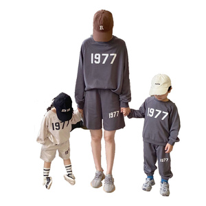 Ensemble de sweats à capuche pour enfants, garçon, fille, maman et moi, imprimé personnalisé, sweat-shirt, short, tenues assorties pour la famille, printemps - Product Image 1