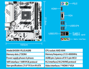 JGINYUE M-ATX B450M PRO ARGB AM4 anakart AMD 5600X/5700X/X3D/5800X/5900X/5950X CPU destekler - Product Image 6