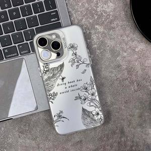 <span class=keywords><strong>Dessin</strong></span> Fleur Impression Électrolytique Argent Clé TPU PC Housse de Téléphone Mobile pour Iphone 8 Xr Xs <span class=keywords><strong>Max</strong></span> 11 12 13 14 15 16 17 <span class=keywords><strong>Air</strong></span> - Product Image 2