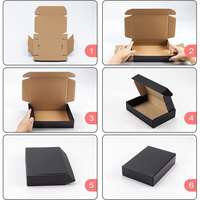 Cajas de Envío de Cartón con Logotipo Personalizado, Cartón Corrugado de Papel Negro