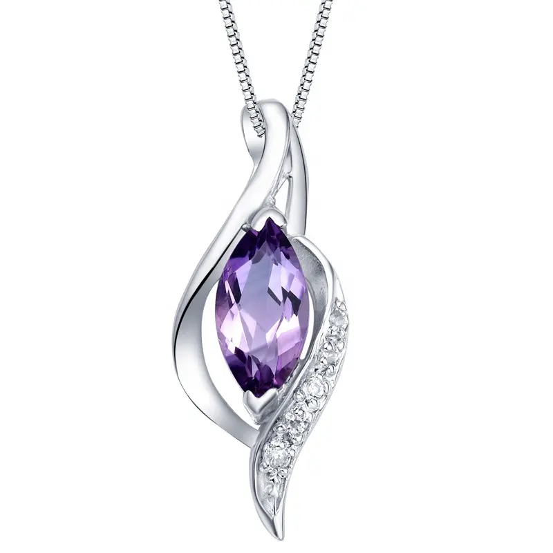 Csja — pendentif élégant diamant en argent sterling 925 et zircon, forme de goutte d'eau violette, pour cadeau d'anniversaire, GP65