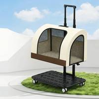 Sac de transport pliable pour animaux de compagnie avec fonction chariot, grande capacité, respirant, pour chats et petits chiens