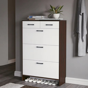 Wholesale Artificial Board Ultra Thin Shoe Storage Cabinet Modern Entrance Hall Furniture Shoe Rack with Doors - Product Image 3