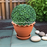 Boule de buis artificielle ornementale pour jardin vertical et boules d'herbe 33CM en PE résistant aux intempéries et imperméable à suspendre