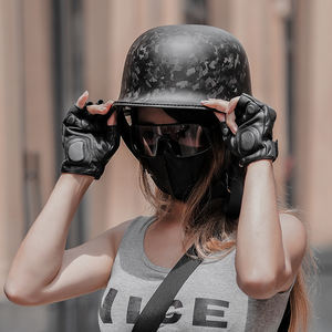 <span class=keywords><strong>Casque</strong></span> modulaire à demi-visage ouvert en fibre de carbone Dot Vintage Retro Motorbike <span class=keywords><strong>pour</strong></span> casques de <span class=keywords><strong>moto</strong></span> <span class=keywords><strong>Harley</strong></span> <span class=keywords><strong>Davidson</strong></span> Cafe Racer - Product Image 2