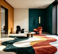 Tapis en laine pure abstrait moderne, fabrication directe usine, tufté à la main, tapis de luxe sur mesure, forme et taille personnalisées pour designers