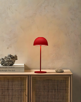 Wiederaufladbare Einfache Dekorative Tischlampe Gerippter Kuppelschirm Touch-Dimmbar Typ C Kabellose Nachttischlampe Hotel Restaurant
