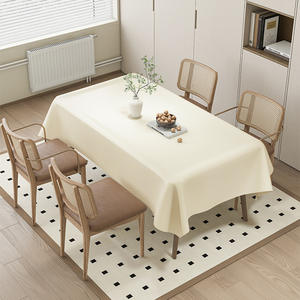 Nappe rectangulaire exclusive pour membres en cuir d'agneau blanc, imperméable et résistante à l'huile, pour usage domestique, couleur unie teinte. - Product Image 3