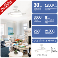 Ventilateur de plafond 1stshine de qualité supérieure, écologique, de qualité commerciale, personnalisable OEM/ODM, avec lames rétractables anti-rouille et éclairage LED