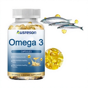 Huile de poisson végétalienne Ausreson OEM, oméga-<span class=keywords><strong>3</strong></span> <span class=keywords><strong>6</strong></span> <span class=keywords><strong>9</strong></span> 500 mg 1000 mg, compléments alimentaires halal, <span class=keywords><strong>capsules</strong></span> d'huile de poisson oméga <span class=keywords><strong>3</strong></span> - Product Image 1