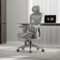 Chaise de bureau ergonomique à dossier haut avec support lombaire, chaise de visiteur, chaise de travail, chaise de direction, chaise de bureau ergonomique en maille