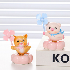 Jouet éolienne animale mignonne en résine, style dessin animé, décoration de bureau pour enfants et adultes, cadeau anti-stress - Product Image 3