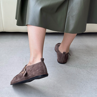 Mocasines Planos Casuales Retro para Mujer, con Cordones, Correa Ajustable, Transpirables, Ligeros y Cómodos para Uso Diario, Otoño, Verano, Primavera