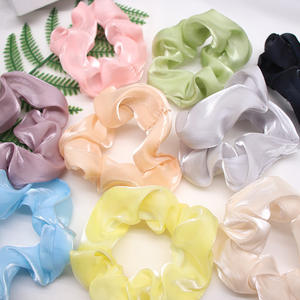 Chengrui elegante dames haarbandjes in Europese-Amerikaanse stijl, parelmoer, dubbele kleur, elastisch, grote stof, hoge paardenstaart - Product Image 2