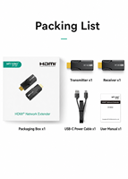 Extender HDMI Cat6 Kompak 50m dengan Perlindungan ESD 1080P 60Hz dan Extender POC untuk Siaran dan Layar Komersial