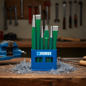 Juego de cinceles y punzones Fervi con soporte de plástico, 6 piezas - Product Image 3