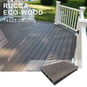 RUCCA डब्ल्यूपीसी लकड़ी मंजिल डेक बाहरी 145*25mm डब्ल्यूपीसी डेक मंजिल