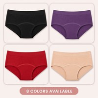 Braguitas Menstruales Transpirables de Modal Tejido para Mujer, Ropa Interior a Prueba de Fugas, Sin Costuras, Cintura Media, Sedosas, Venta al Por Mayor
