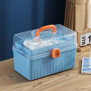 Multi Layer Cosmetic Storage <b>Box</b> With Lid And Compartments Foldable Desktop Organizer For <b>Makeup</b> Medicine Cabinet Use - Product Image 3