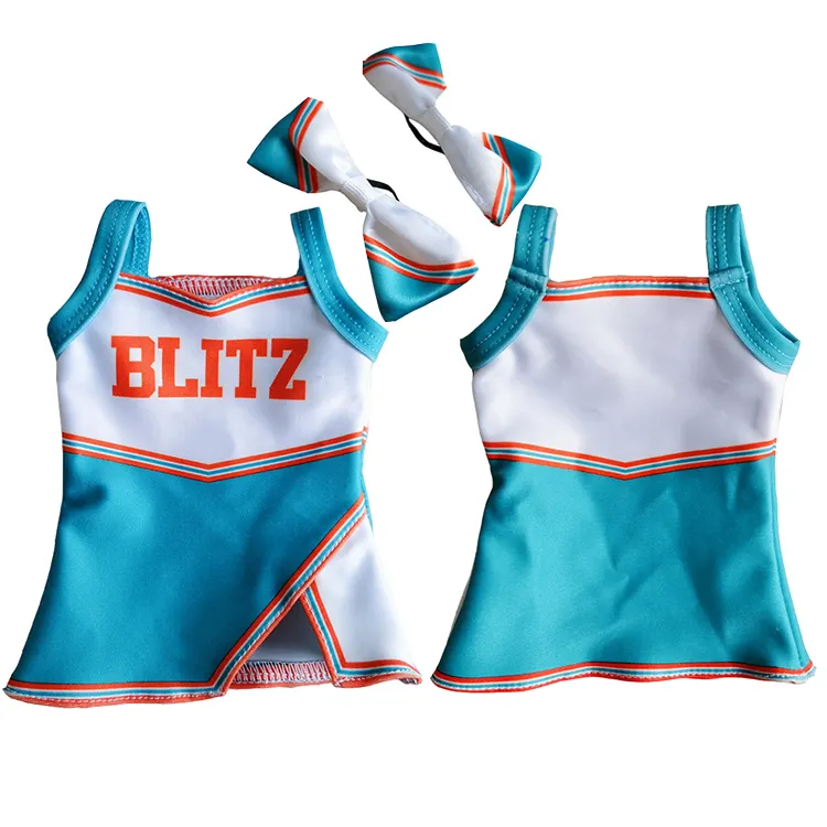Cheerleading Bear Toys Geschenk Benutzer definierte Super Mini Bekleidung Großhandel Sublimated Cheerleading Practice Outfit