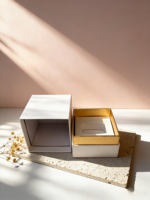Emballage de parfum rigide recyclable en papier noir doré personnalisé élégant 20/30/50/60/100 ml avec gaufrage, boîte cosmétique