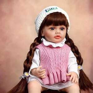 Hermosa muñeca realista de silicona recién nacida de 22 pulgadas hecha a mano <span class=keywords><strong>Reborn</strong></span> Baby Children's Playmate - Product Image 3