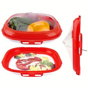 Plateau de rangement pour légumes de cuisine avec couvercle, sans BPA, avec logo personnalisé, plateaux de conservation alimentaire en plastique PP réutilisables - Product Image 1