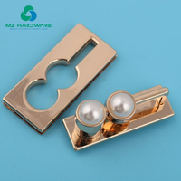 MZ 50*22mm Double Perle Rectangulaire Sac Glissière Serrure En Métal Sac À Main Matériel Fournitures avec Loquet Perle Cadenas pour Sacs et Sac À Main