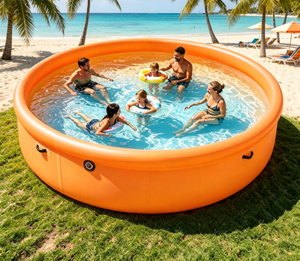 Vanace Above Ground <b>Inflatable</b> Pool Portable Garden Swimming Pool for Family Entertainment - Product Image 1
