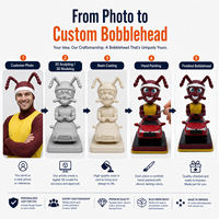 Figurine d'insecte bobblehead en résine personnalisée, motif fourmi, conduisant une voiture, faite et peinte à la main, avec véhicule, cadeau de collection OEM/ODM