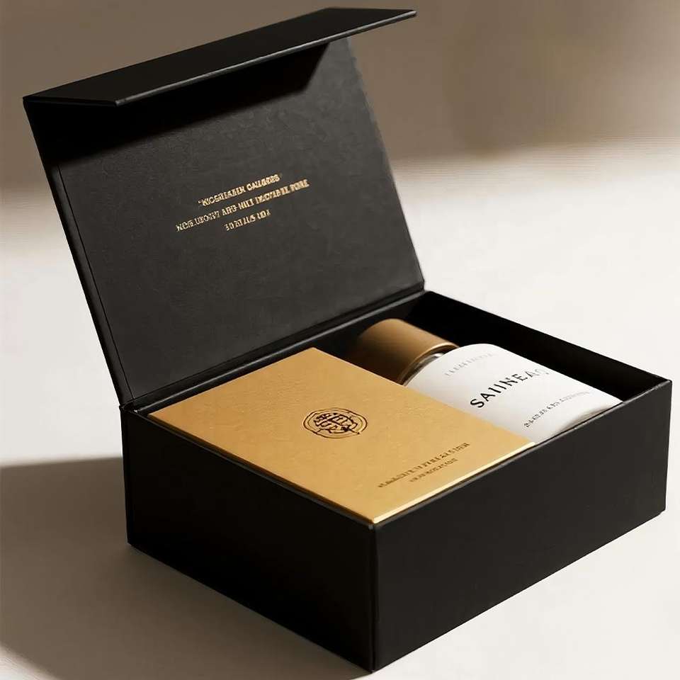 Custom Magnetic Closure Rigid Perfume & Candle Gift Box with Sponge ...