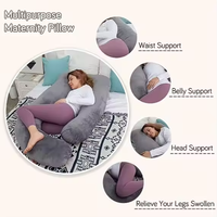 Oreiller de maternité en forme de G en mousse à mémoire déchiquetée à soutien adaptatif pour un confort de grossesse complet et un soulagement de la pression