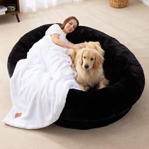 Cama de perro humano de piel sintética lavable para dormir, cama ortopédica para mascotas, cama gigante con manta para personas, familias, mascotas - Product Image 2