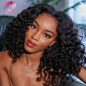 Parrucca vergine piena 13x6 Hd con parrucca frontale in pizzo, parrucca piena in pizzo Glueless con capelli umani ricci onda profonda - Product Image 1