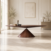 Table basse ovale minimaliste italienne en bois massif, design soucoupe volante, table centrale de luxe pour salon et bureau
