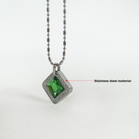 Collier pendentif carré en acier inoxydable avec zircon, énergie quantique, logo personnalisé, application de soins de santé, emballage cadeau, marque CAMAZ