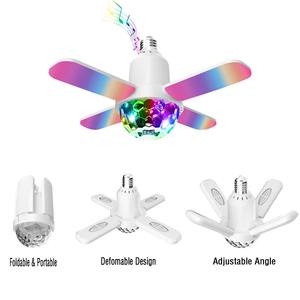 Bombilla LED Inteligente con 4 Hojas, Lámpara Musical con Bluetooth, Control Remoto Plegable, Proyección de Luz Estrellada para Fiestas y Bodas - Product Image 1