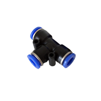 CHDLT Raccord rapide pneumatique 4mm 6mm 8mm 10mm 12mm, connecteur universel fileté PE-6, en plastique noir/laiton/acier allié