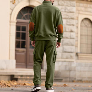 Conjunto de Sudadera y Pantalones de Pana para Hombre, Cuello Alto, Pantalones de Trabajo, Chándal para Otoño e Invierno - Product Image 3