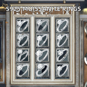 S925 Silver Moissanite Rings Precision-Cut Designs in <b>Round</b> Pear <b>Cushion</b> Cuts for Weddings and Anniversaries - Product Image 3