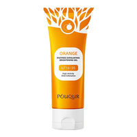 POUQUR 100g Gel Nettoyant Visage Exfoliant Éclaircissant à l'Enzyme d'Orange, au Curcuma, à l'Huile et à la Vitamine C, Nettoyant Facial OEM pour Peaux Grasses
