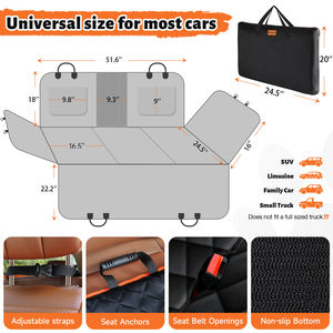 Funda de Asiento de Coche para Perro Impermeable de Lujo, Material Oxford, Hamaca para Mascotas con Base Rígida, Extensor de Asiento Trasero, Superventas - Product Image 5
