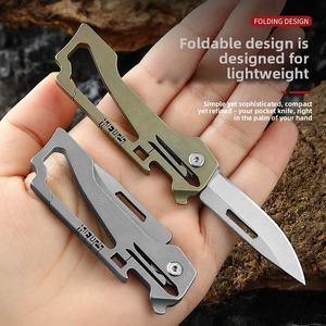 סגסוגת טיטניום קצה ישר כיתה תעשייתי רב תכליתיים קיפול כלי סכין בקבוק פותחן חיצוני נייד - Product Image 2