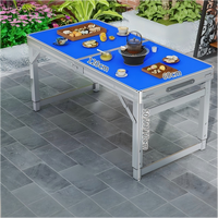 Table pliante en aluminium à hauteur réglable avec poignée de transport, design imperméable, mobilier d'extérieur portable pour le camping et les pique-niques