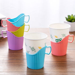 Disposable Paper Cup Holder Thickened Plastic Insulated Sleeve For Hot Drink Wedding Use Yiwu Origin - Product Image 1