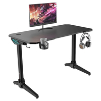Table d'ordinateur style industriel LED, mobilier de bureau,