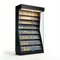 Vitrine d'exposition pour cartes sportives, best-seller, en verre LED et cadre en aluminium, pour magasin de tabac